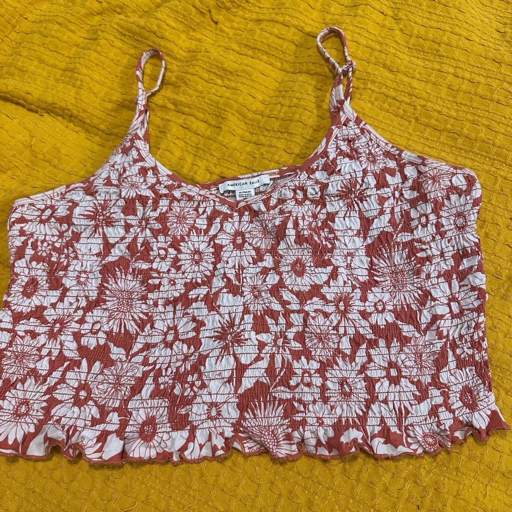Smocked Floral Crop Cami